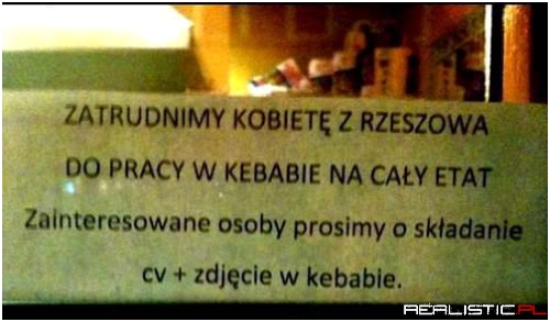 CV + zdjęcie w kebabie :)