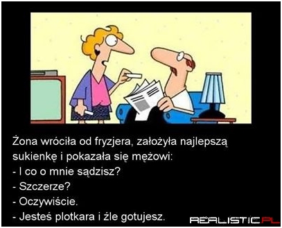 Żona wróciła od fryzjera