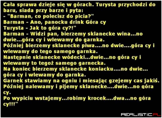 Przychodzi turysta do baru