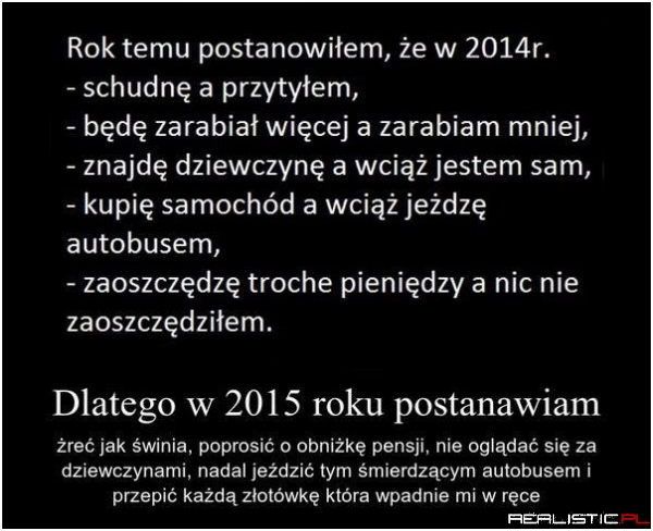 Prawidłowe postanowienia na 2015 rok