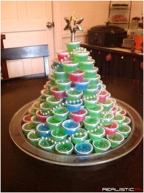 A Christmas Tree of Jello Shots