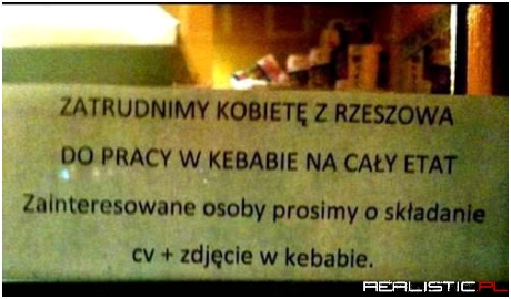 CV + zdjęcie w kebabie :)