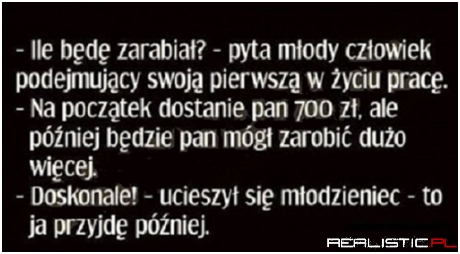 To ja przyjdę później ...