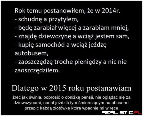 Prawidłowe postanowienia na 2015 rok